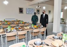 President Ilham Aliyev and First Lady Mehriban Aliyeva view conditions created at military unit complex in Zangilan district (PHOTO)