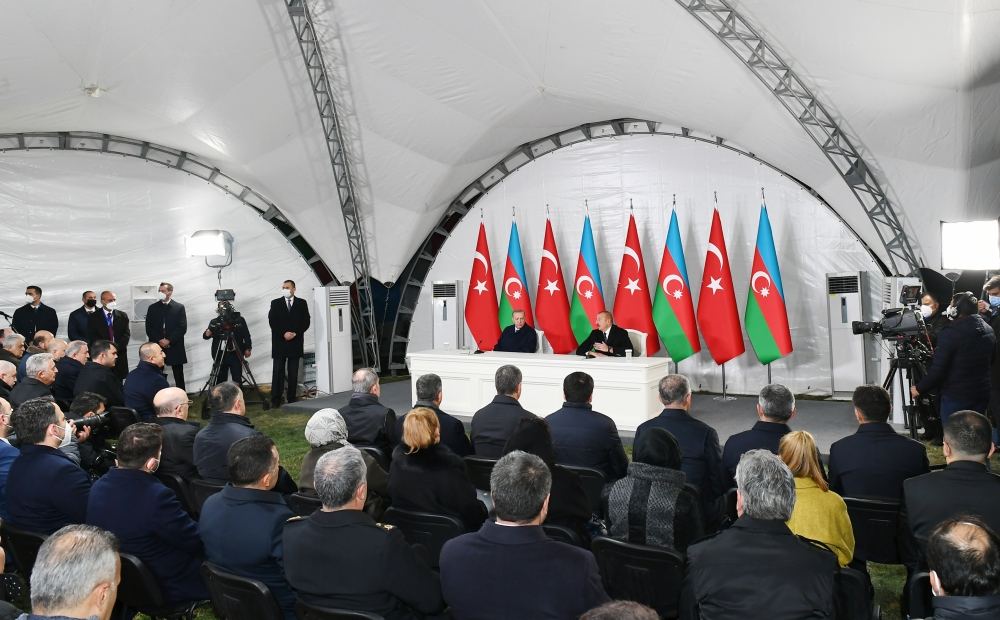 Президенты Азербайджана и Турции выступили с заявлениями для прессы в Зангилане (ФОТО/ВИДЕО)