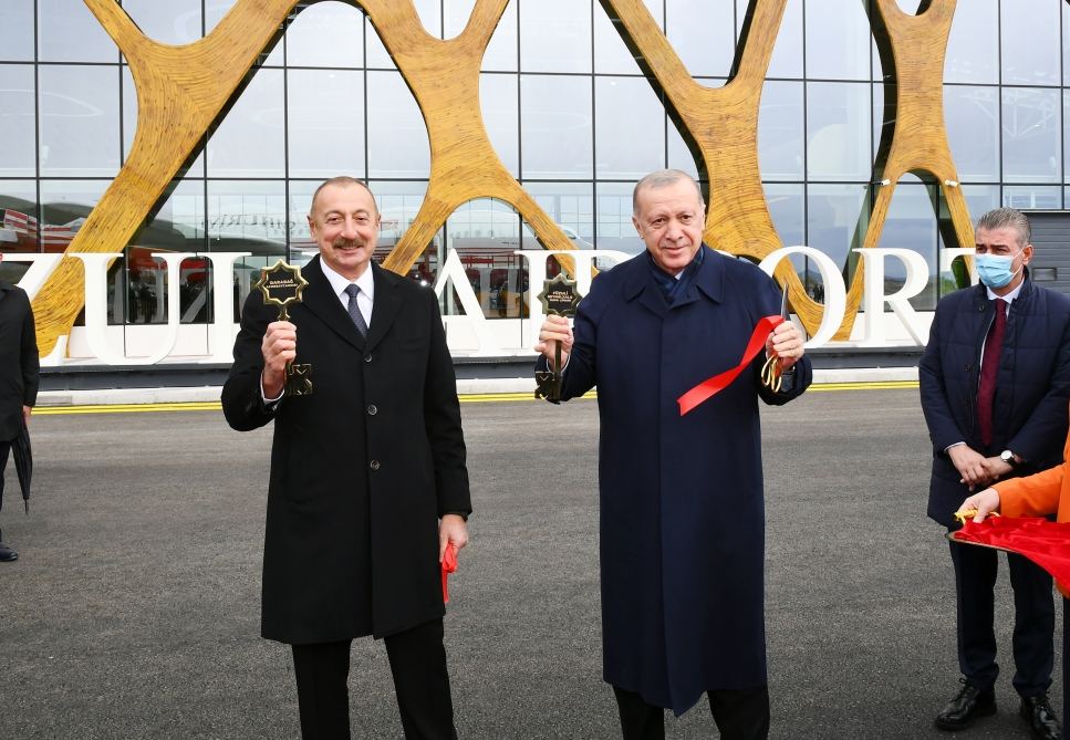 Президент Ильхам Алиев и Президент Реджеп Тайип Эрдоган приняли участие в церемонии открытия Физулинского международного аэропорта (ФОТО/ВИДЕО)