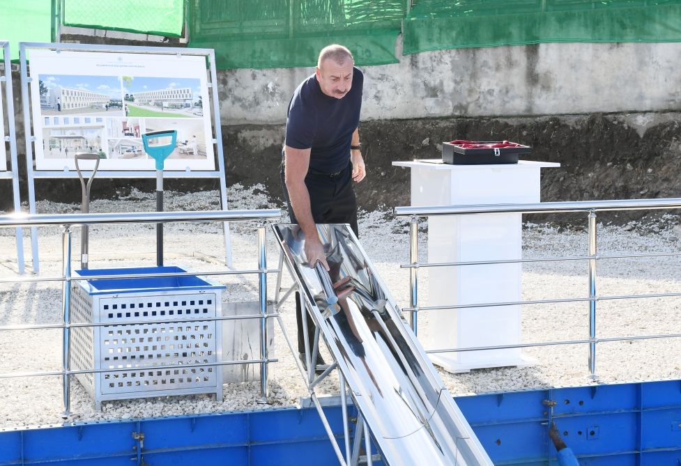 President Ilham Aliyev, First Lady lay foundation of Shusha District Central Hospital (PHOTO/VIDEO)
