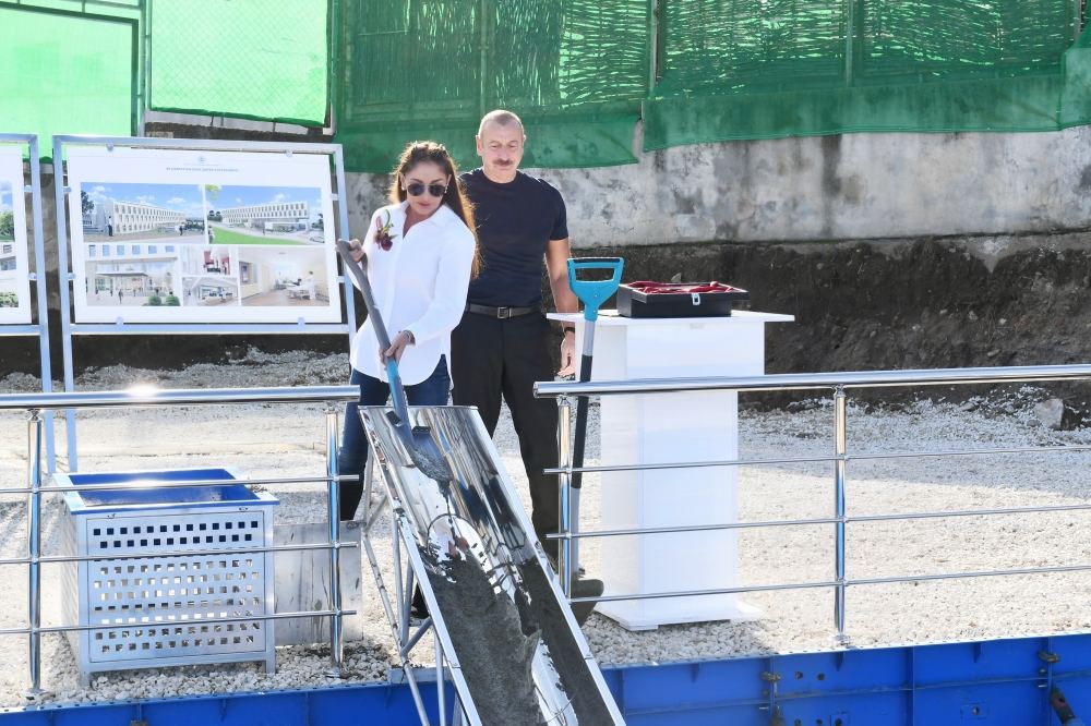 President Ilham Aliyev, First Lady lay foundation of Shusha District Central Hospital (PHOTO/VIDEO)