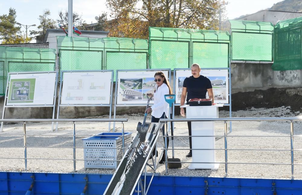 President Ilham Aliyev, First Lady lay foundation of Shusha District Central Hospital (PHOTO/VIDEO)