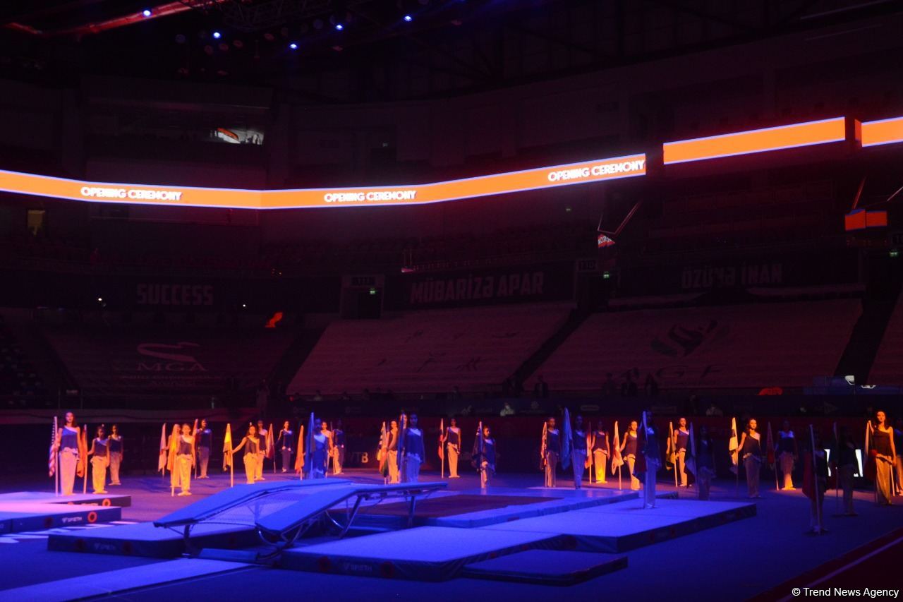 Azerbaijan holds opening ceremony of 35th Trampoline Gymnastics World Championships in Baku (PHOTO)