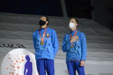 В Баку прошла церемония награждения победителей ЧМ в синхронных прыжках на батуте (ФОТО)