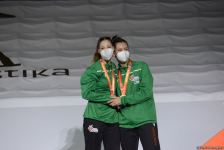 В Баку прошла церемония награждения победителей ЧМ в синхронных прыжках на батуте (ФОТО)