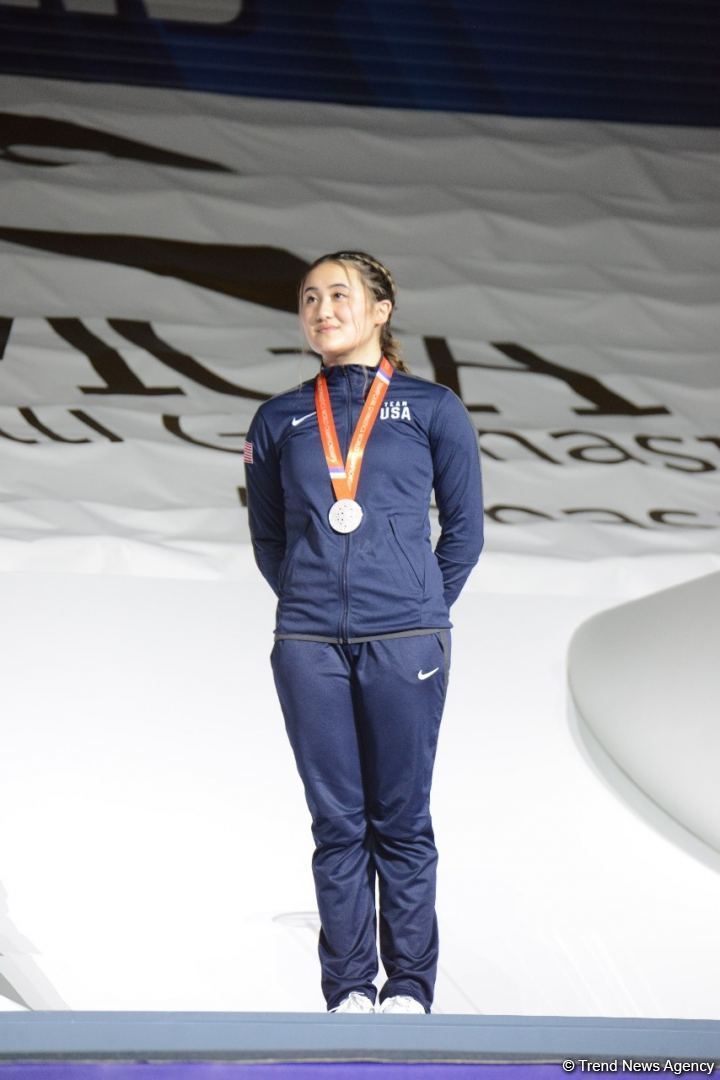Baku holds award ceremony of winners in double mini-trampoline, tumbling of 35th FIG World Championships (PHOTO)