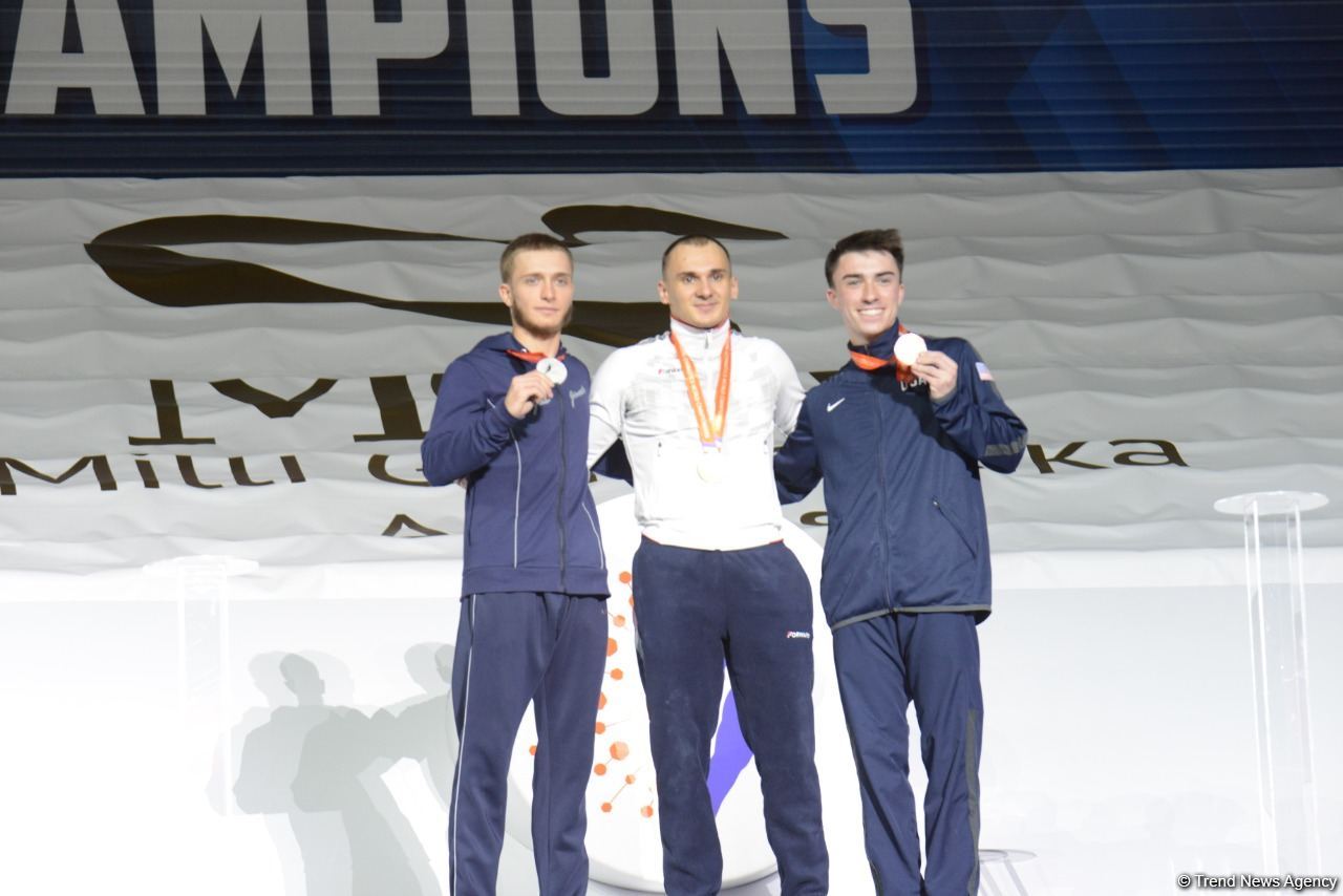 Baku holds award ceremony of winners in double mini-trampoline, tumbling of 35th FIG World Championships (PHOTO)