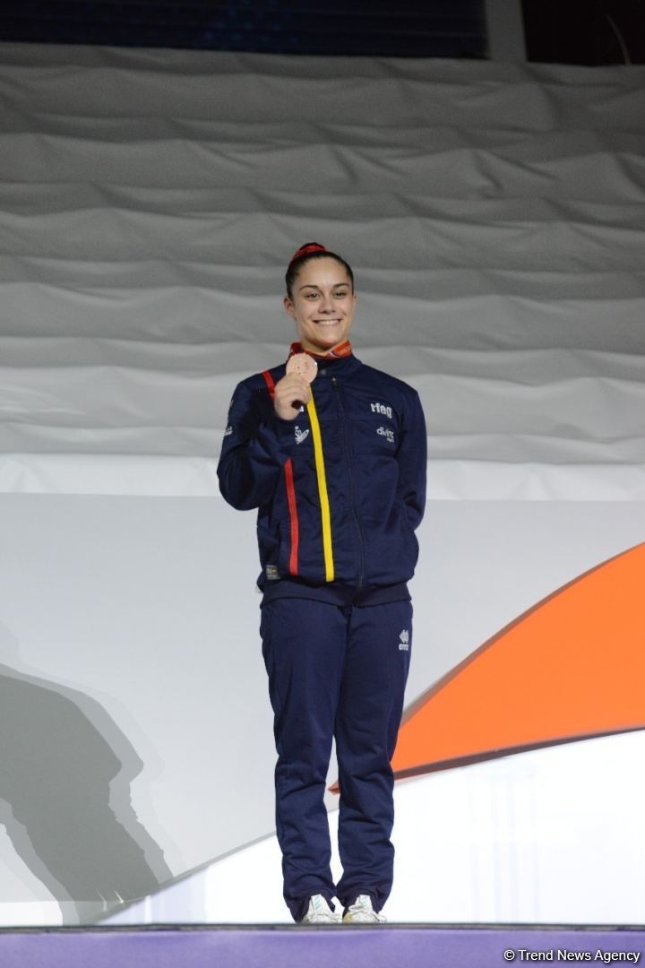 Baku holds award ceremony of winners in double mini-trampoline, tumbling of 35th FIG World Championships (PHOTO)