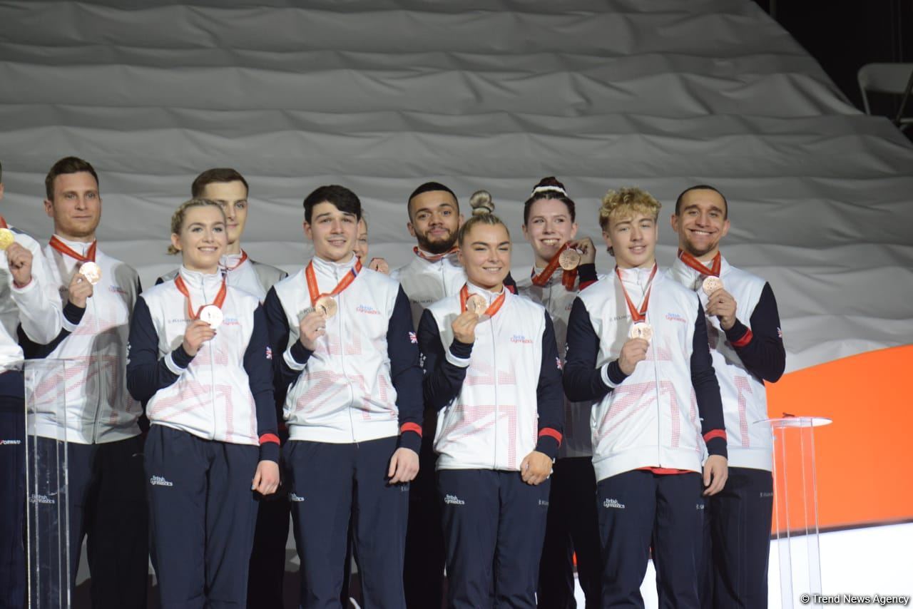 Baku holds award ceremony of winners in team all-around of 35th FIG World Championships (PHOTO)