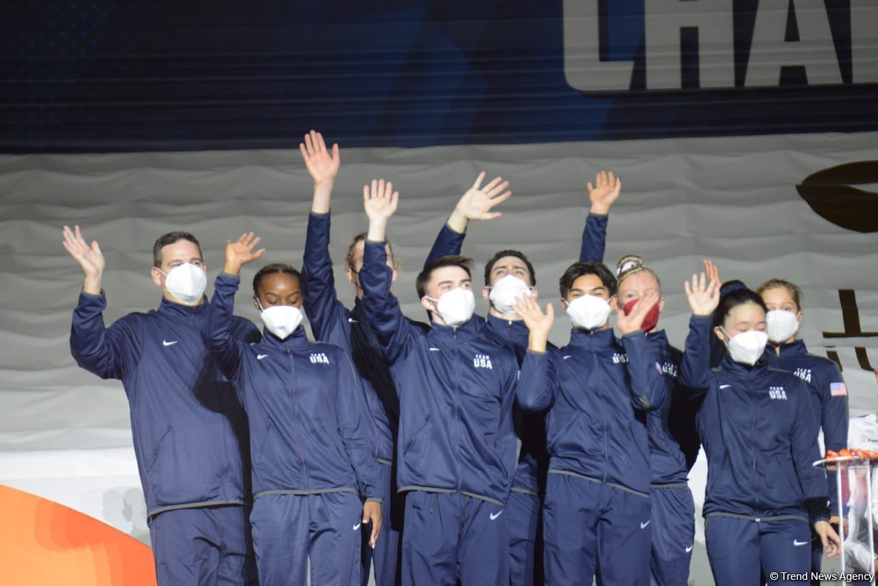 Baku holds award ceremony of winners in team all-around of 35th FIG World Championships (PHOTO)