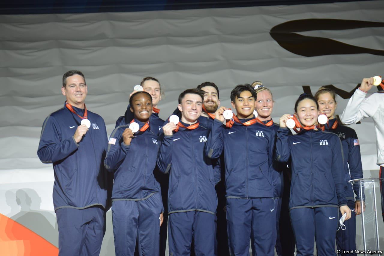 Baku holds award ceremony of winners in team all-around of 35th FIG World Championships (PHOTO)