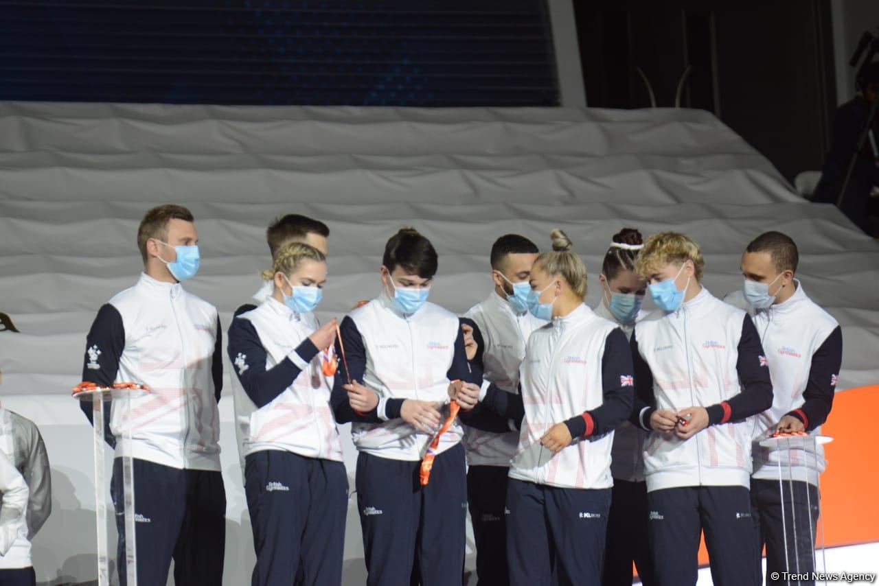 Baku holds award ceremony of winners in team all-around of 35th FIG World Championships (PHOTO)