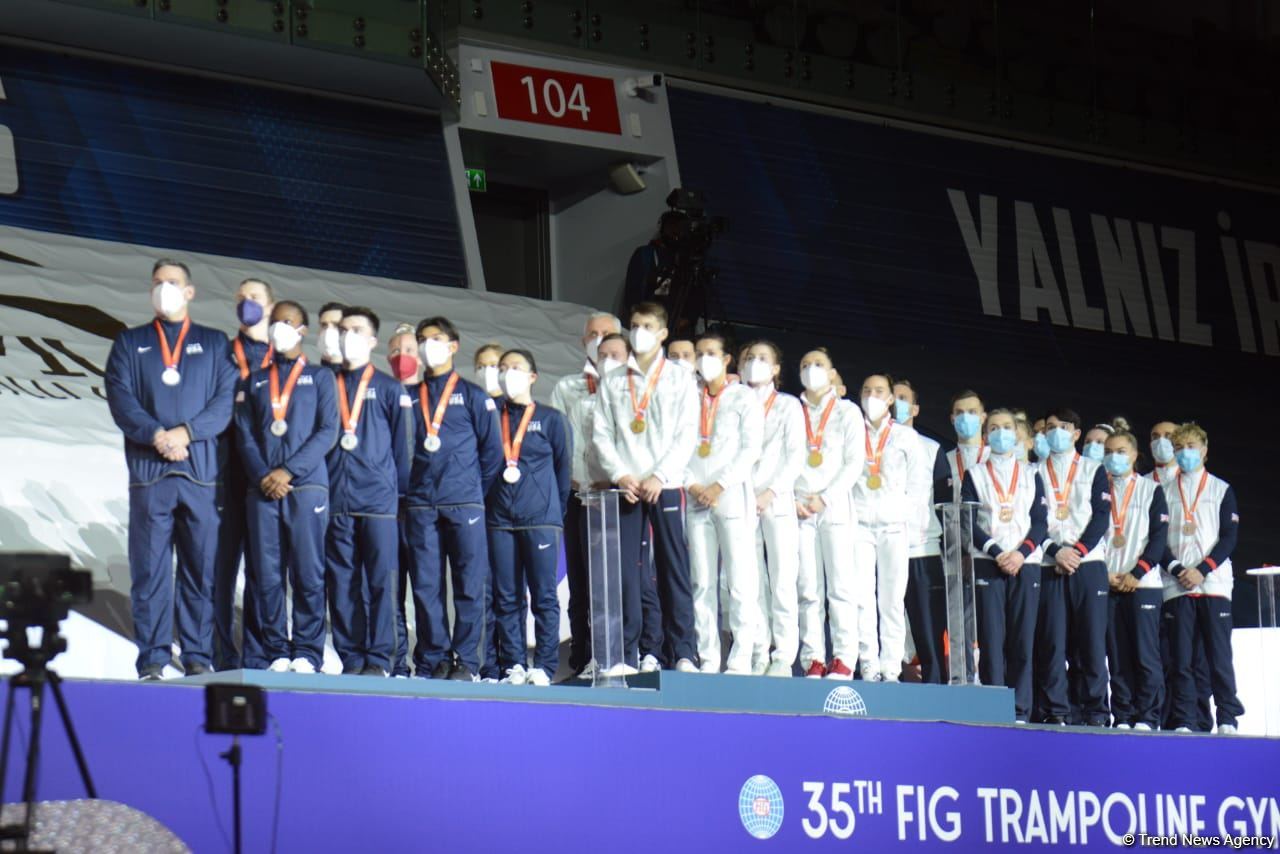 Baku holds award ceremony of winners in team all-around of 35th FIG World Championships (PHOTO)