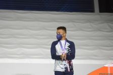В Баку состоялась церемония награждения победителей второго дня Всемирных соревнований среди возрастных групп по прыжкам на батуте и тамблингу (ФОТО)