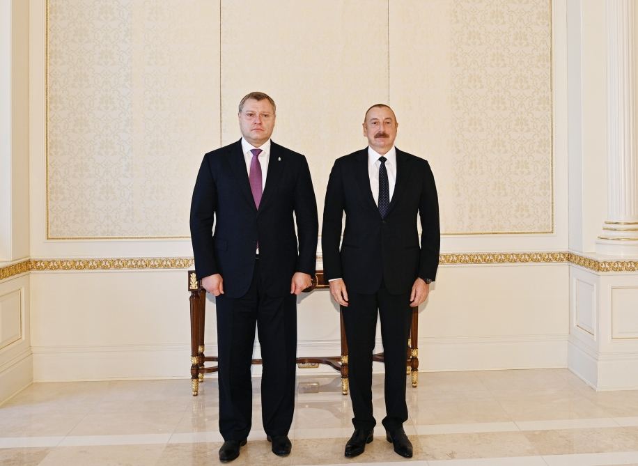 Президент Ильхам Алиев принял делегацию во главе с губернатором Астраханской области России (ФОТО/ВИДЕО)