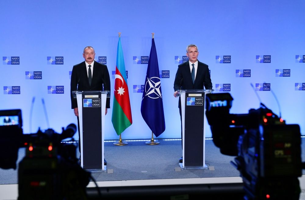 President Ilham Aliyev, NATO Secretary General Jens Stoltenberg held joint press conference in Brussels (PHOTO/VIDEO)