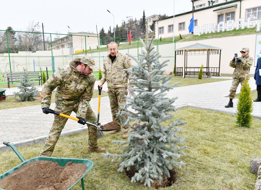President Ilham Aliyev, First Lady Mehriban Aliyeva attend opening of military unit in Hadrut settlement (PHOTO/VIDEO)