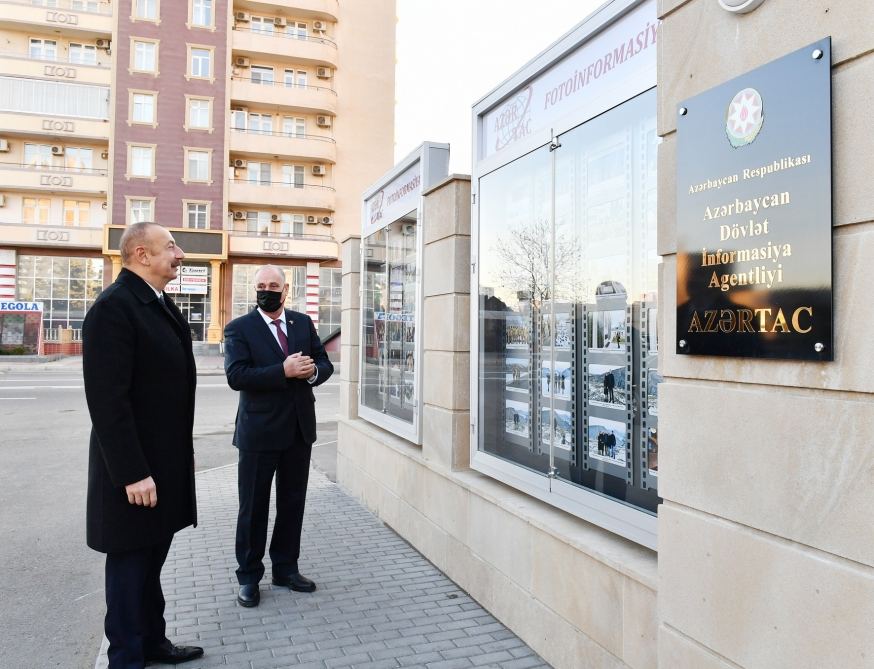 President Ilham Aliyev views new building of AZERTAC (PHOTO/VIDEO)