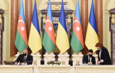 Cостоялась церемония подписания азербайджано-украинских документов с участием Президента Ильхама Алиева и Президента Володимира Зеленского (ФОТО/ВИДЕО)