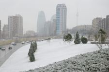 Фоторепортаж из заснеженного Баку