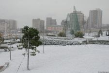 Фоторепортаж из заснеженного Баку