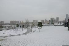 Фоторепортаж из заснеженного Баку
