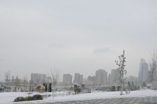 Фоторепортаж из заснеженного Баку