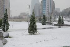 Фоторепортаж из заснеженного Баку