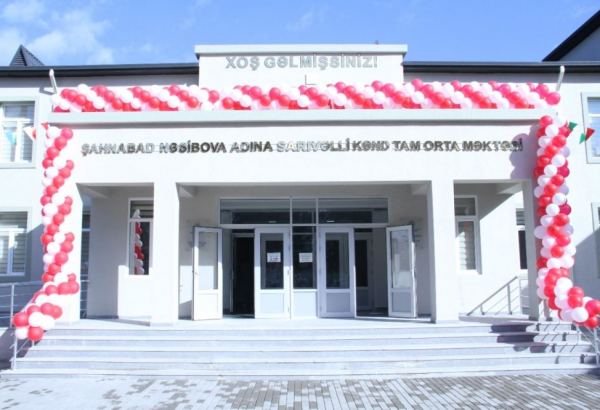 В Газахе по инициативе Фонда Гейдара Алиева построено новое здание школы (ФОТО)