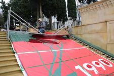 На территории Аллеи шехидов в Баку проводятся работы по благоустройству (ФОТО)