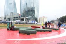 На территории Аллеи шехидов в Баку проводятся работы по благоустройству (ФОТО)