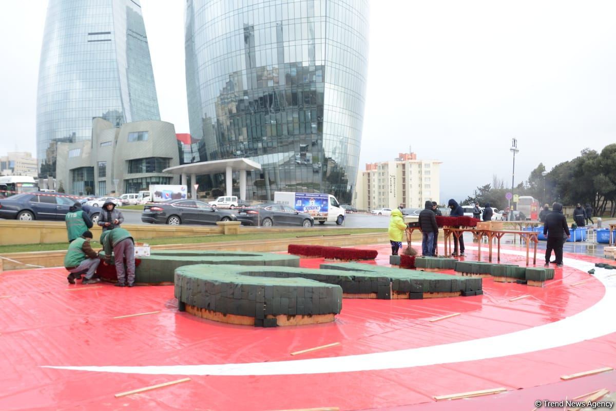 На территории Аллеи шехидов в Баку проводятся работы по благоустройству (ФОТО)