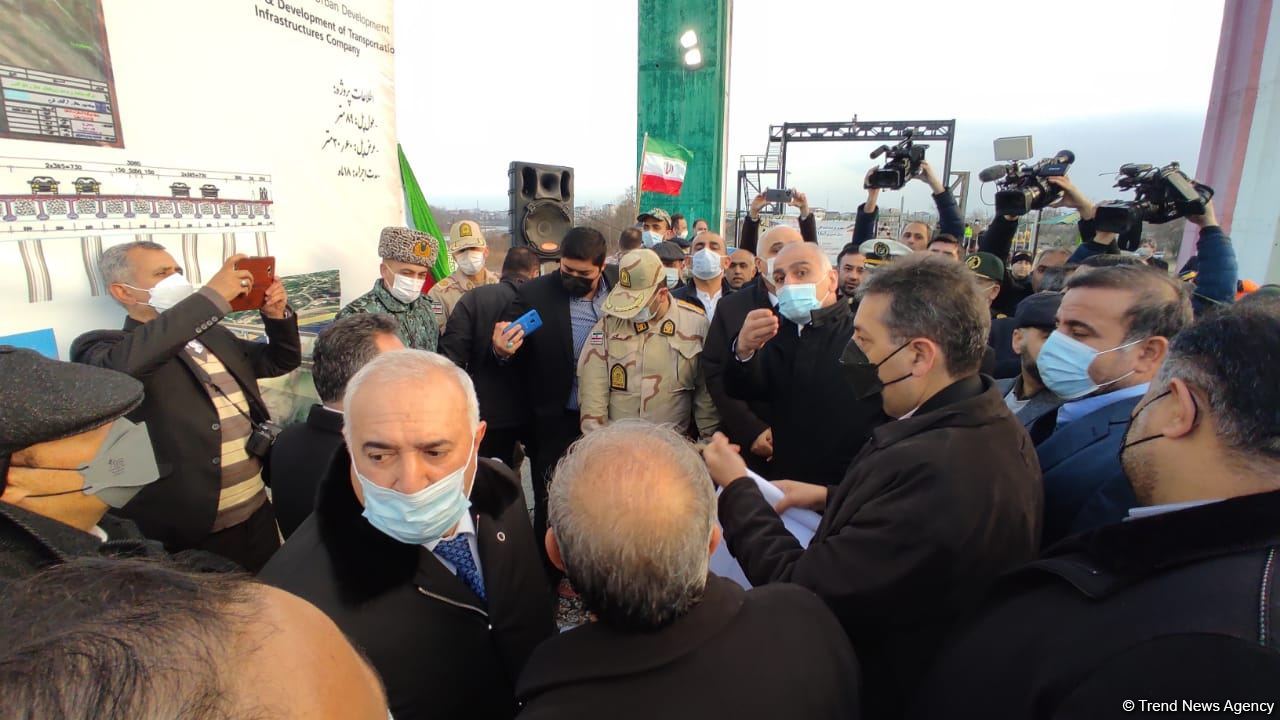 Foundation of new road bridge across Astarachay River laid between Iran and Azerbaijan (PHOTO)