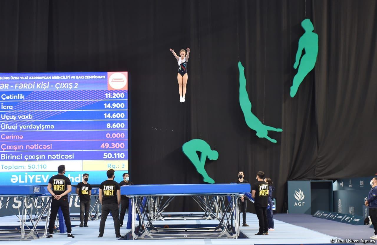 Победители и призеры Первенства Азербайджана и Чемпионата Баку по прыжкам на батуте и акробатической дорожке – церемония награждения (ФОТО)