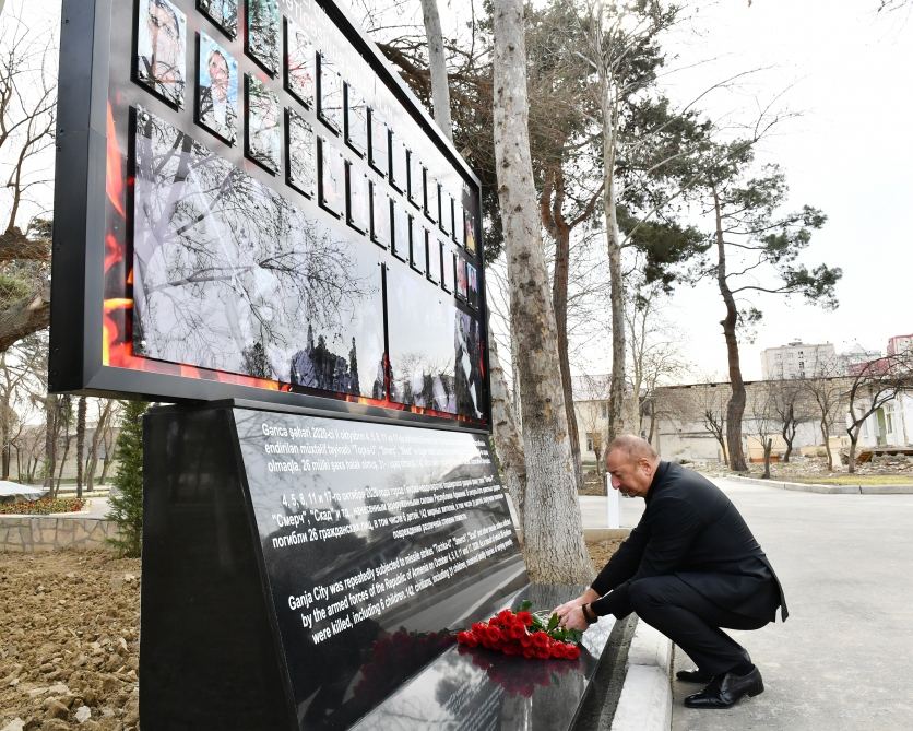 Президент Ильхам Алиев заложил фундамент Гянджинского мемориального комплекса (ФОТО/ВИДЕО)