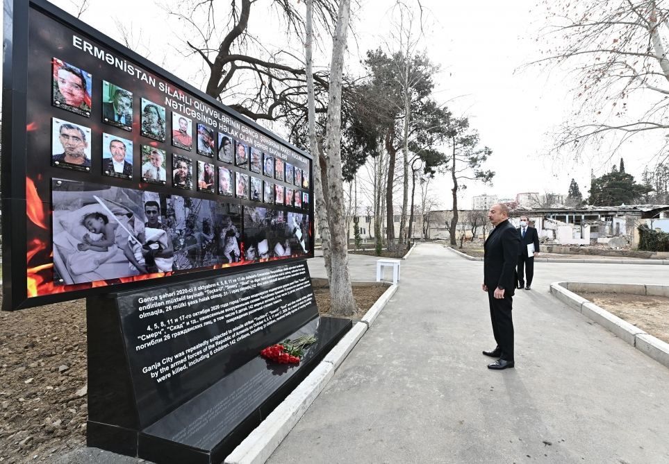 Президент Ильхам Алиев заложил фундамент Гянджинского мемориального комплекса (ФОТО/ВИДЕО)