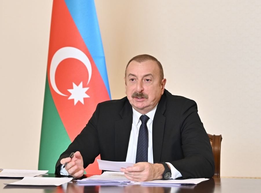 President Ilham Aliyev, President of France, President of European Council and Prime Minister of Armenia hold video conference (PHOTO/VIDEO)