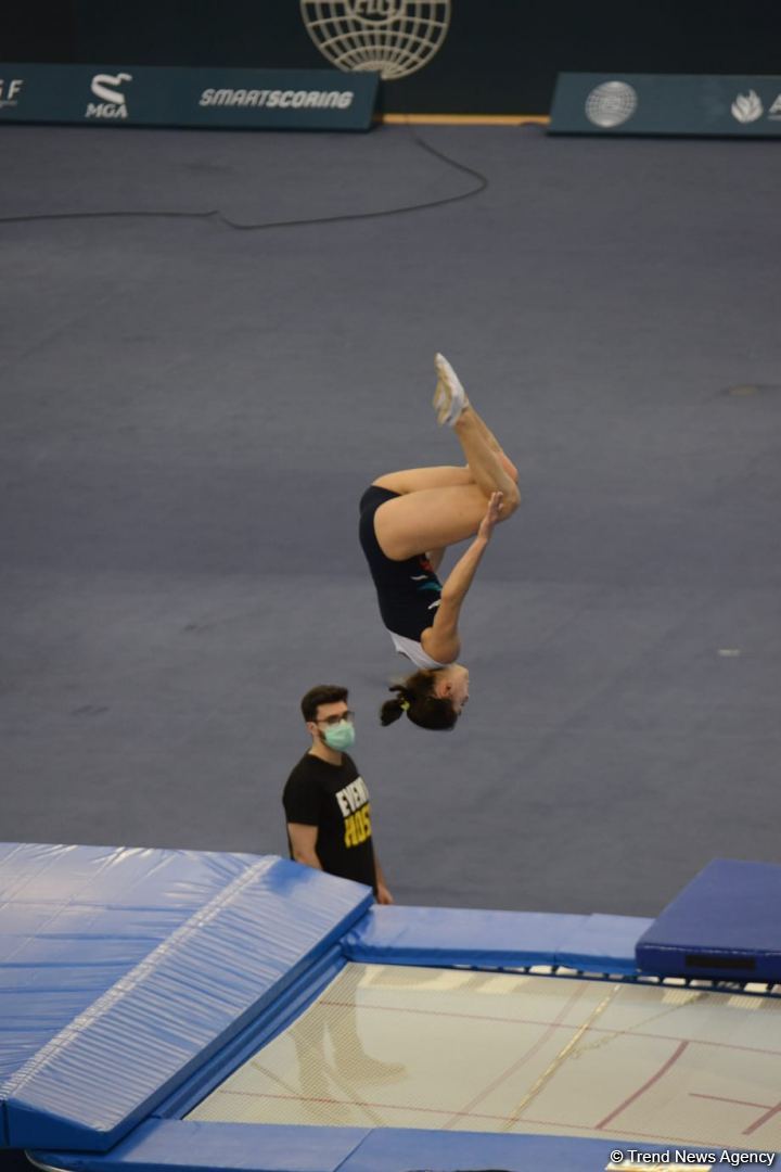 Azerbaijani gymnast Seljan Mahsudova reaches Trampoline World Cup finals in Baku (PHOTO)