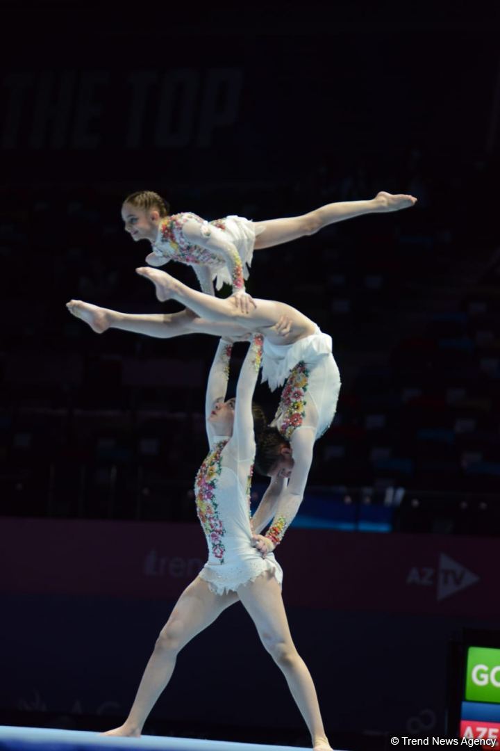 Azerbaijani women's group perform in second qualifying stage of 12th Acrobatic Gymnastics World Age Group Competitions (PHOTO)