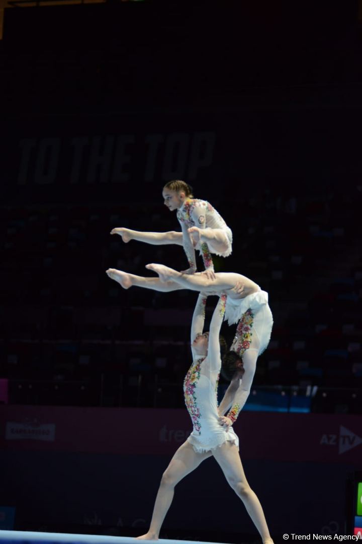 Azerbaijani women's group perform in second qualifying stage of 12th Acrobatic Gymnastics World Age Group Competitions (PHOTO)