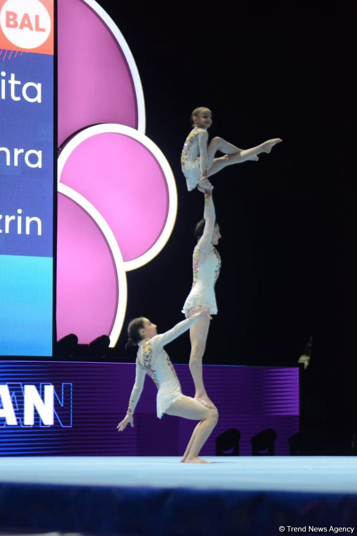 Azerbaijani women's group perform in second qualifying stage of 12th Acrobatic Gymnastics World Age Group Competitions (PHOTO)