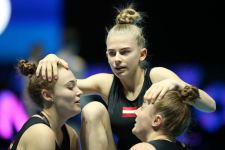 Podium training of participants of 28th FIG Acrobatic Gymnastics World Championships held in Azerbaijan's National Gymnastics Arena (PHOTO REPORT)