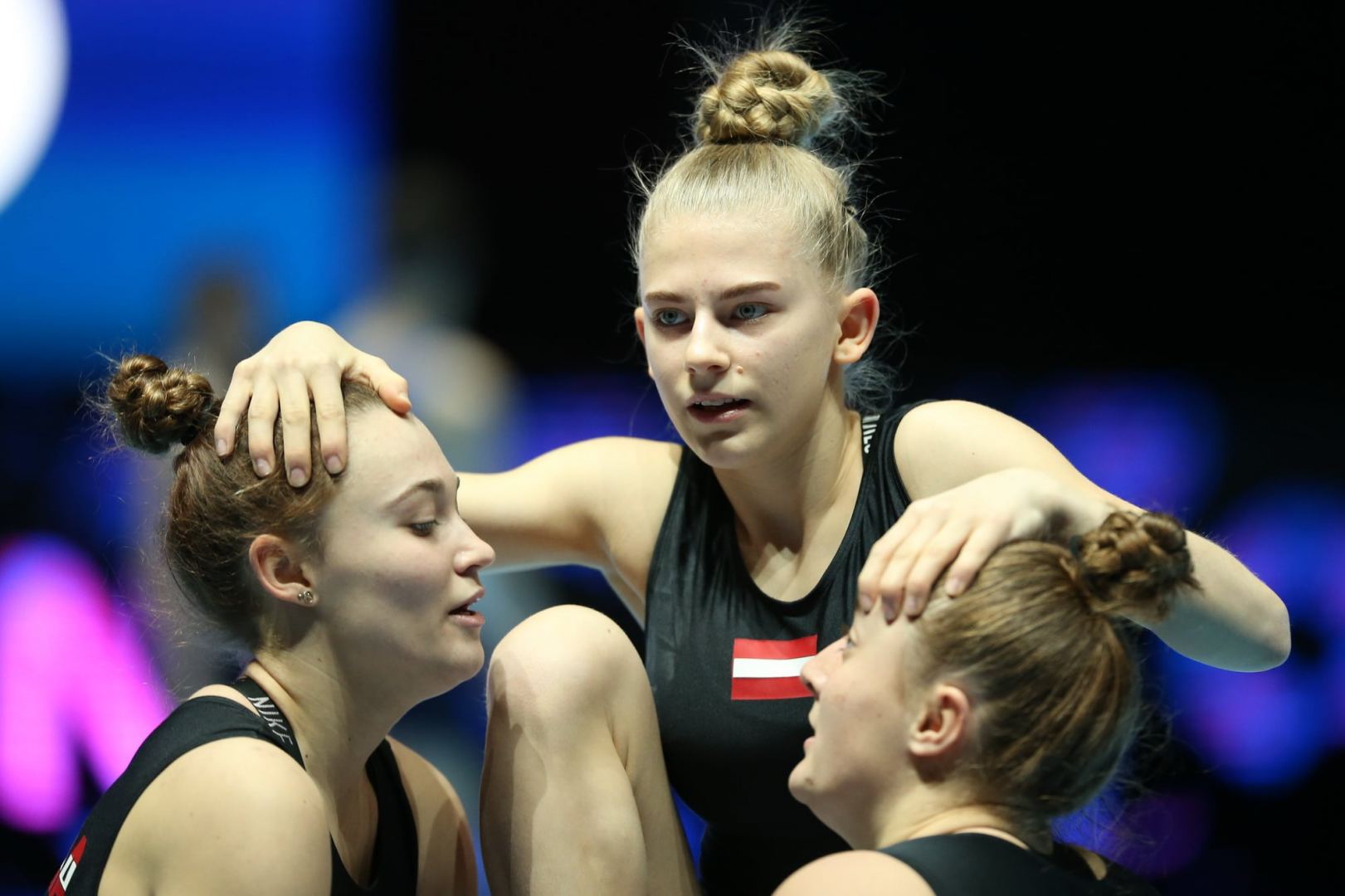 Podium training of participants of 28th FIG Acrobatic Gymnastics World Championships held in Azerbaijan's National Gymnastics Arena (PHOTO REPORT)