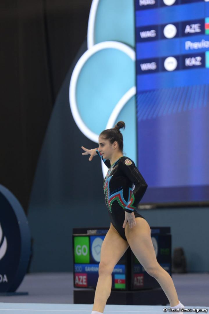 Azerbaijani athletes present floor exercises at FIG Artistic Gymnastics World Cup (PHOTO)