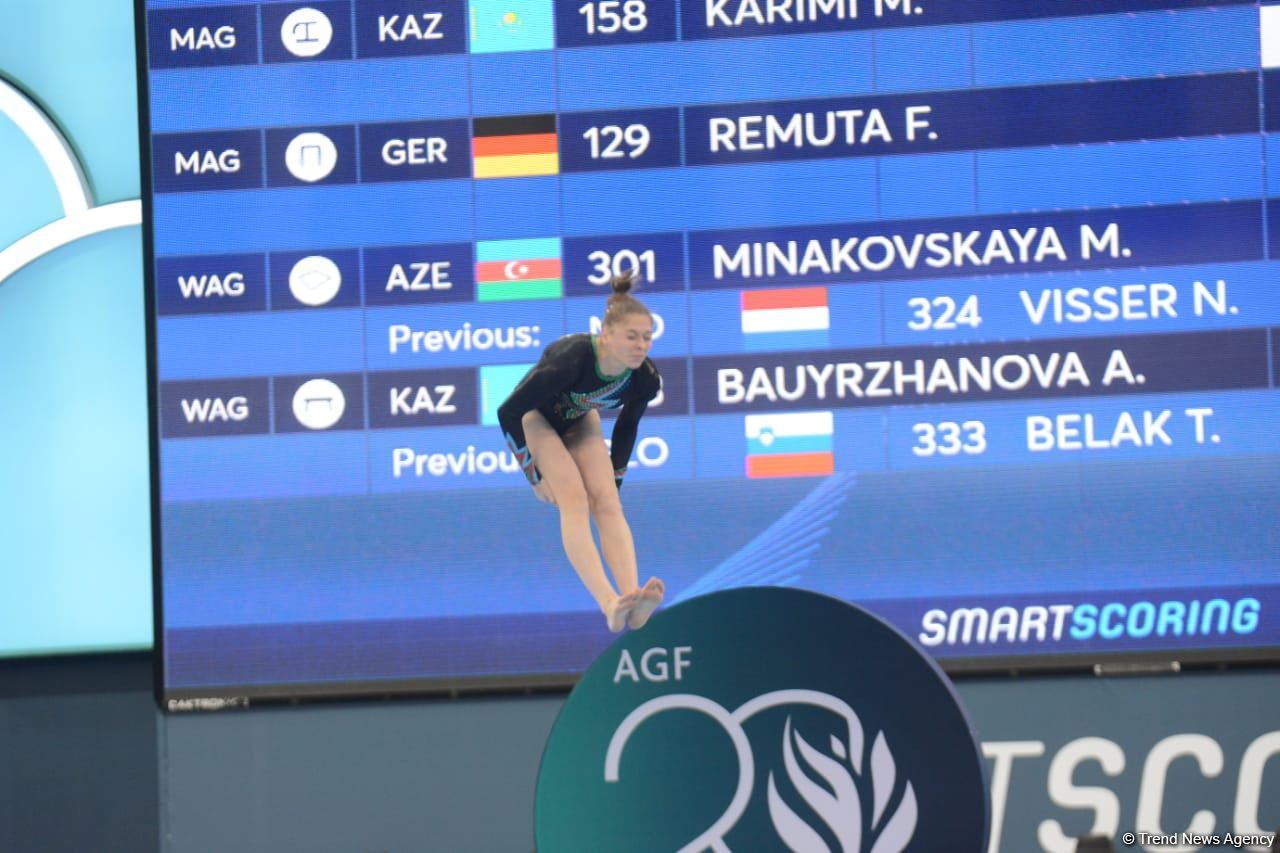 Azerbaijani athletes present floor exercises at FIG Artistic Gymnastics World Cup (PHOTO)