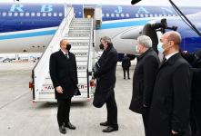 President Ilham Aliyev arrives in Brussels for working visit (PHOTO/VIDEO)