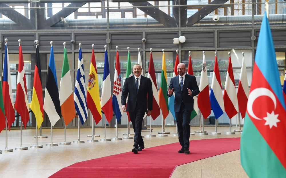 Meeting between President Ilham Aliyev and President of EU Council held in Brussels (PHOTO/VIDEO)