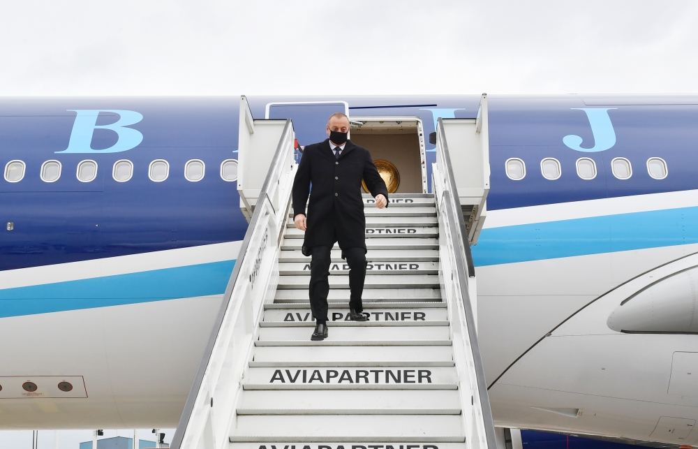 President Ilham Aliyev arrives in Brussels for working visit (PHOTO/VIDEO)
