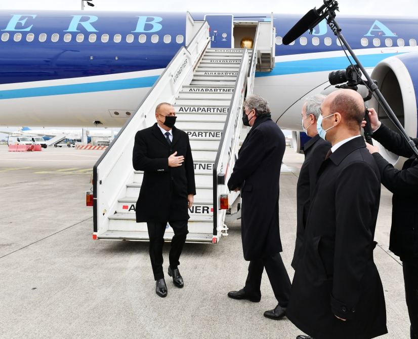 President Ilham Aliyev arrives in Brussels for working visit (PHOTO/VIDEO)