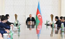Президент Ильхам Алиев принял членов сборной Азербайджана, участвовавших в чемпионате Европы по борьбе в Венгрии  (ФОТО/ВИДЕО)